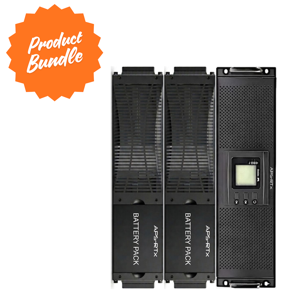 APS-RTx PowerLine Flex PL31-10K-P1-B2 – 10kVA/10kW Online UPS System with 2 Battery Boxes and 4.32kWh Battery Capacity