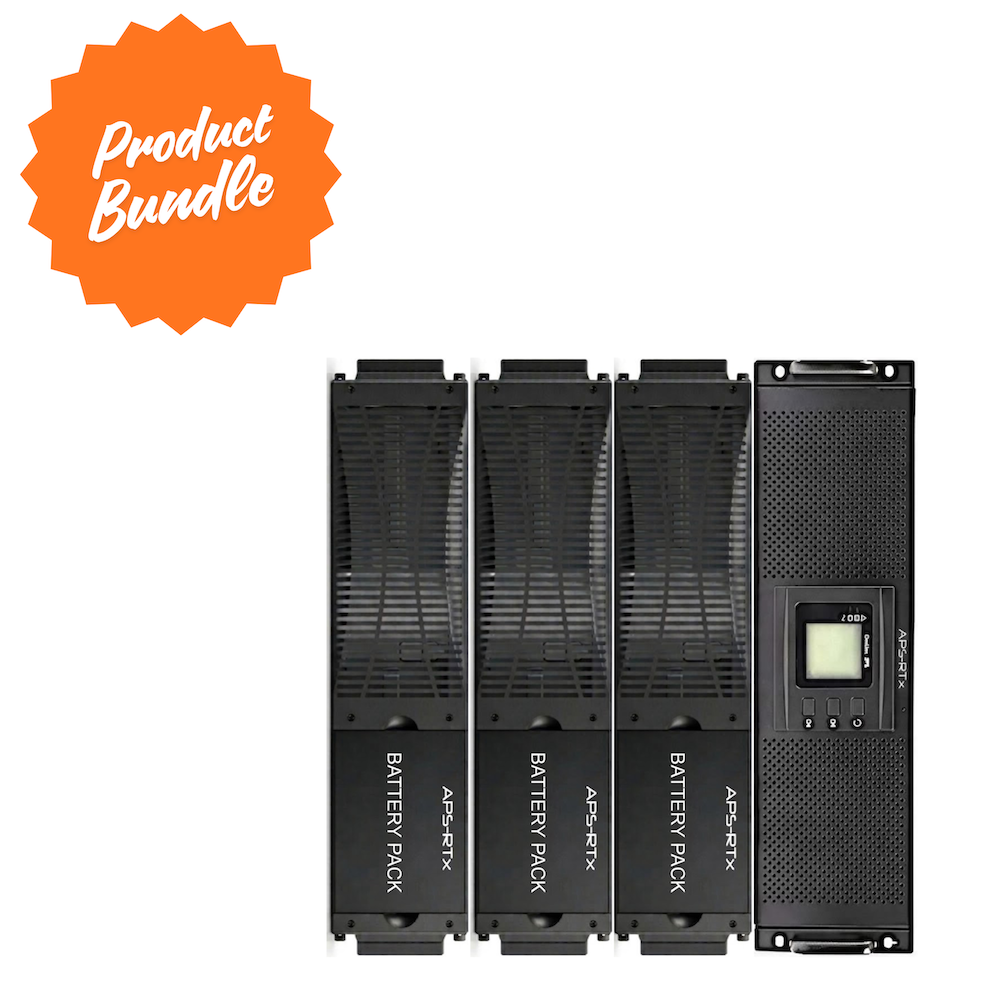 APS-RTx PowerLine Flex PL31-10K-P1-B3-KIT – 10kVA/10kW Online UPS System with 3 Battery Boxes and 6.48kWh Battery Capacity