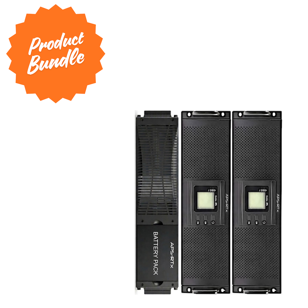 APS-RTx PowerLine Flex PL31-20K-P2-B1-KIT – 2 × 10kVA/10kW Power Modules + 1 × 2.16kWh Battery Box, 20kVA/20kW Parallel Online UPS System