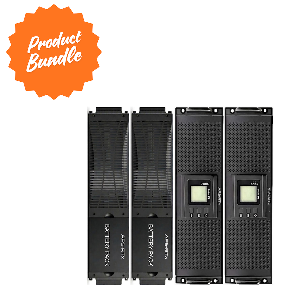 APS-RTx PowerLine Flex PL31-20K-P2-B2-KIT – 2 × 10kVA/10kW Power Modules + 2 × 2.16kWh Battery Boxes, 20kVA/20kW Parallel Online UPS System