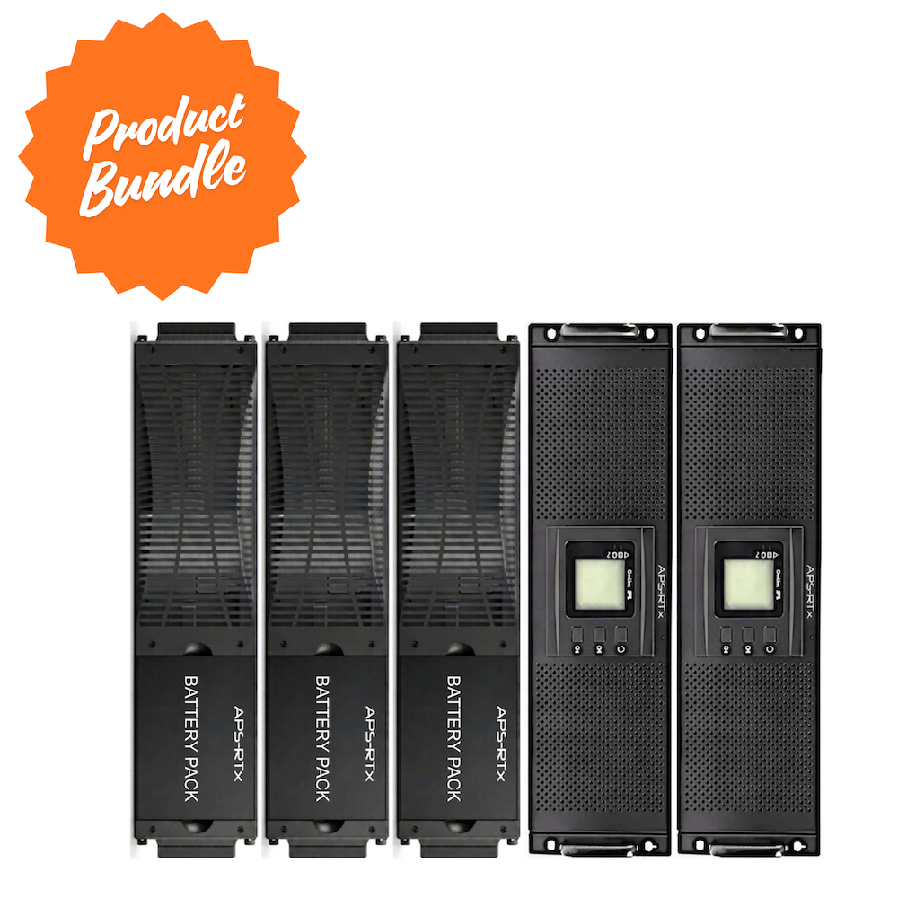 APS-RTx PowerLine Flex PL31-20K-P2-B3-KIT – 2 × 10kVA/10kW Power Modules + 3 × 2.16kWh Battery Boxes, 20kVA/20kW Parallel Online UPS System