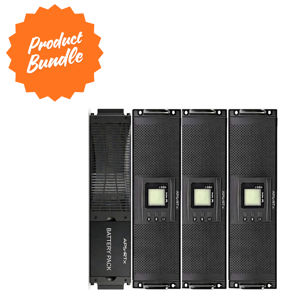 APS-RTx PowerLine Flex PL31-30K-P3-B1-KIT – 3 × 10kVA/10kW Power Modules + 1 × 2.16kWh Battery Box, 30kVA/30kW Parallel Online UPS System